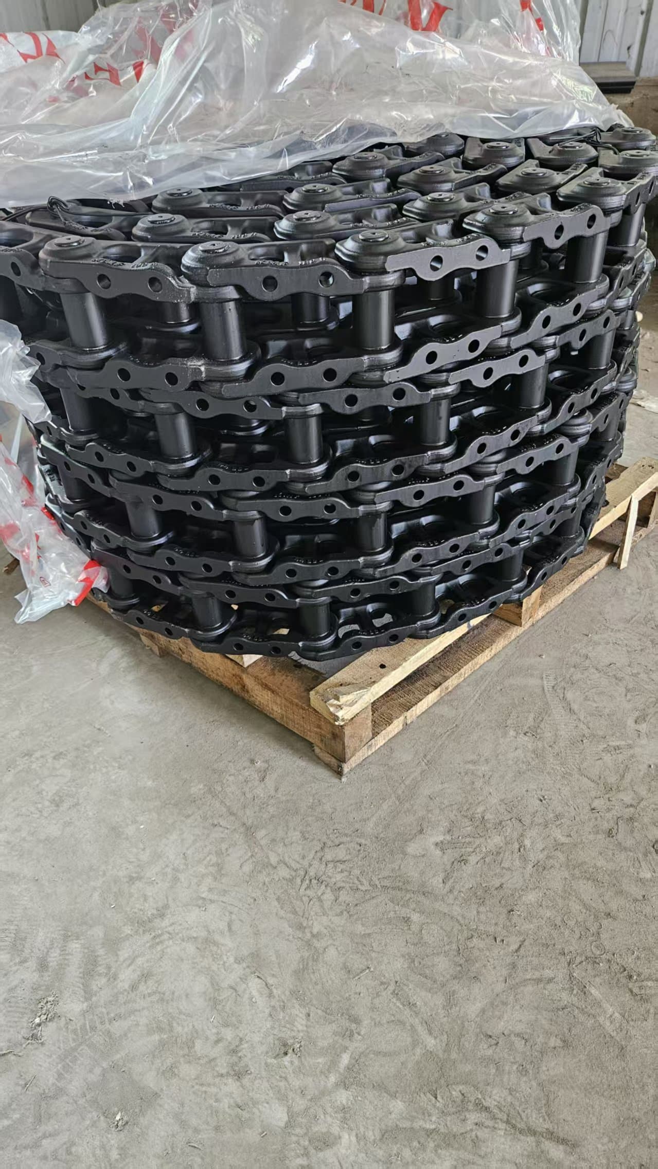 Excavator track chain structure view