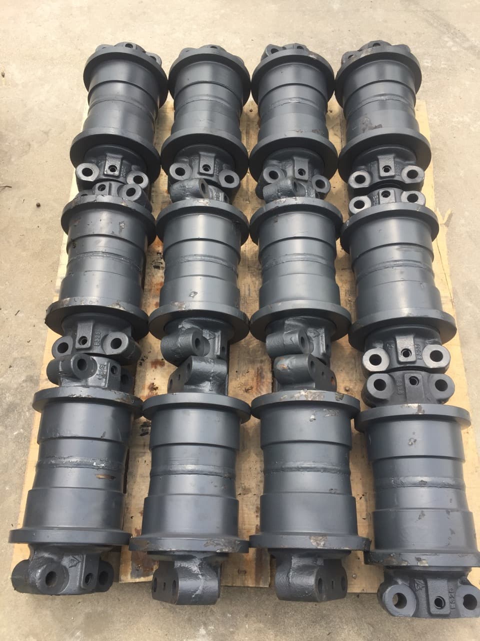 Bulldozer track roller side view