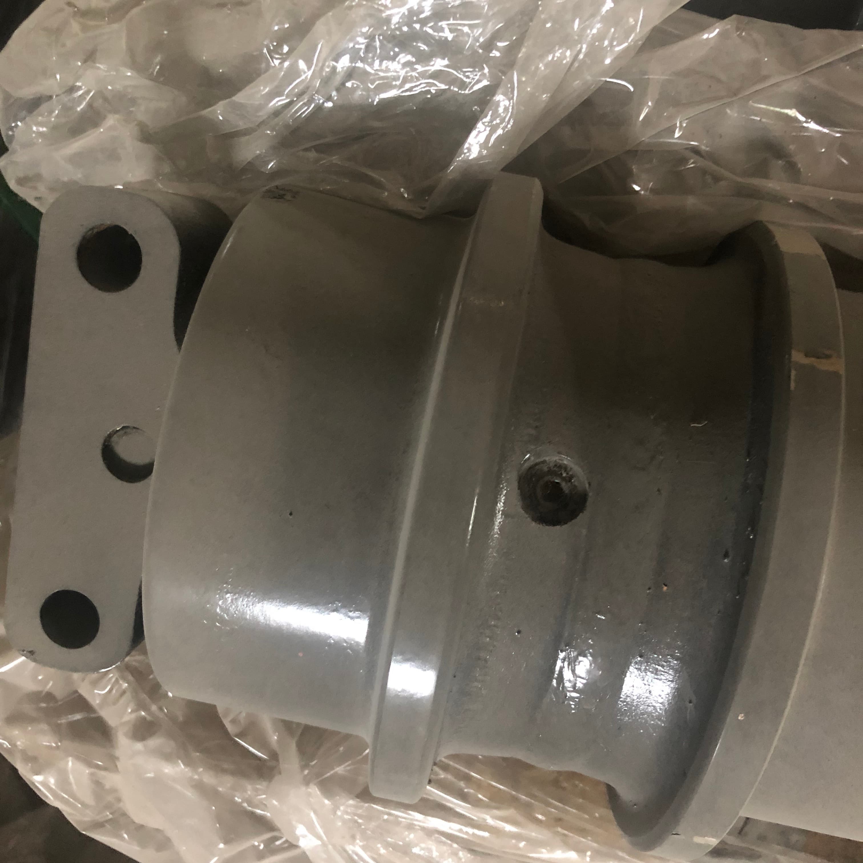 Excavator track roller structure detail