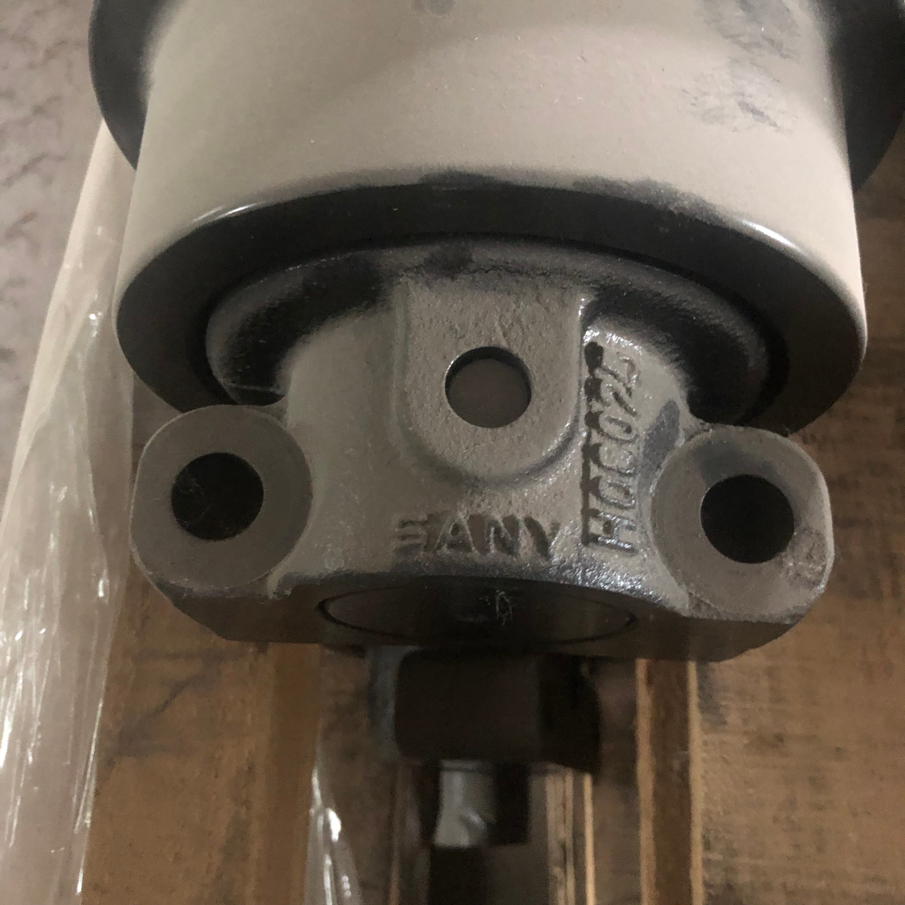 Excavator track roller assembly view